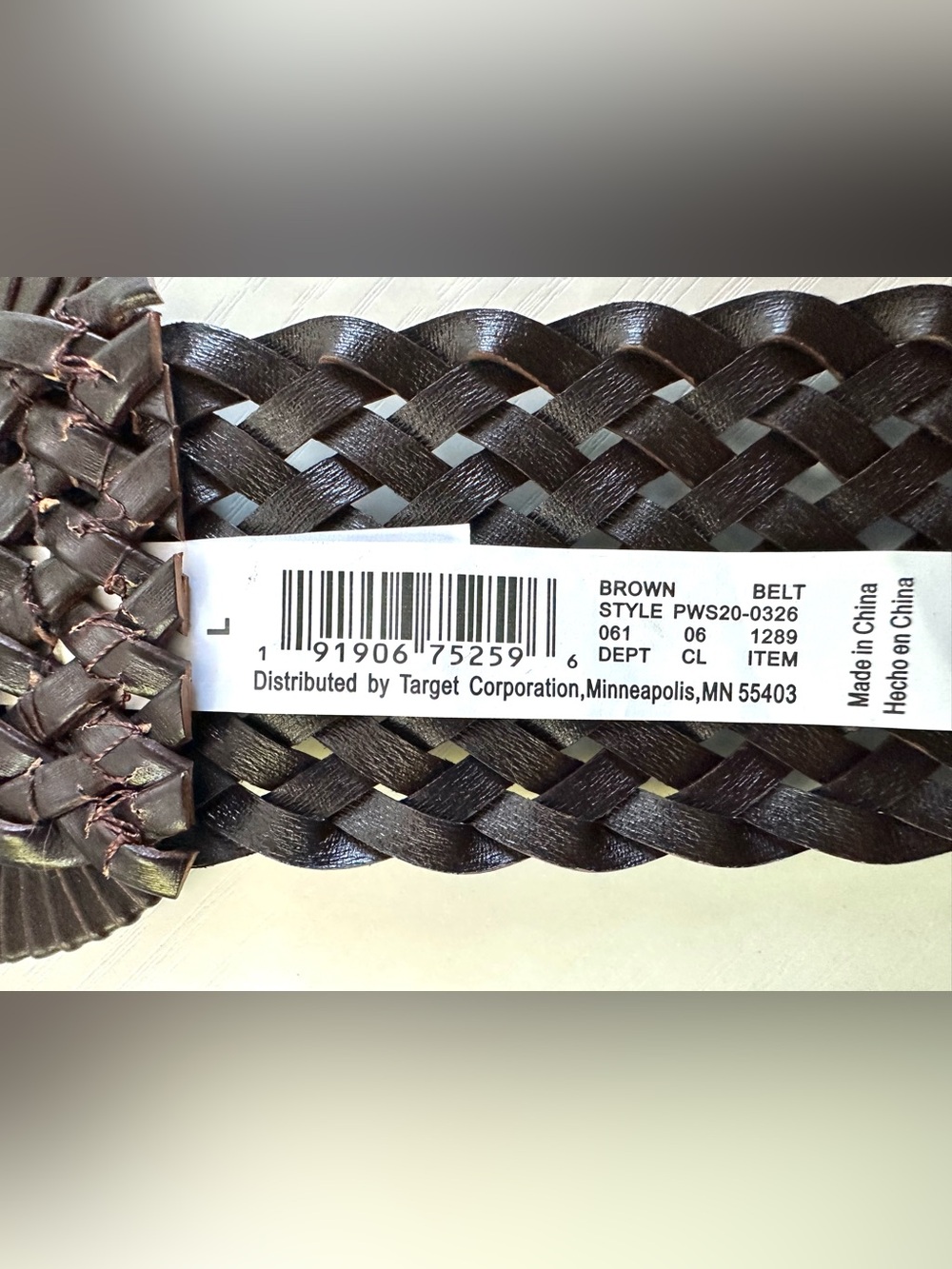 NWT Universal Thread Brown Woven Braided Belt Large Boho Western L - Picture 4 of 8